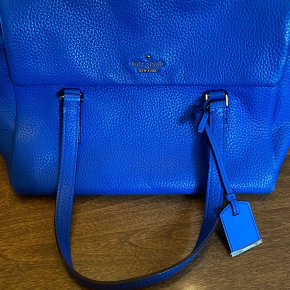 Authentic Kate Spade cobalt blue leather handbag. - Picture 4 of 6